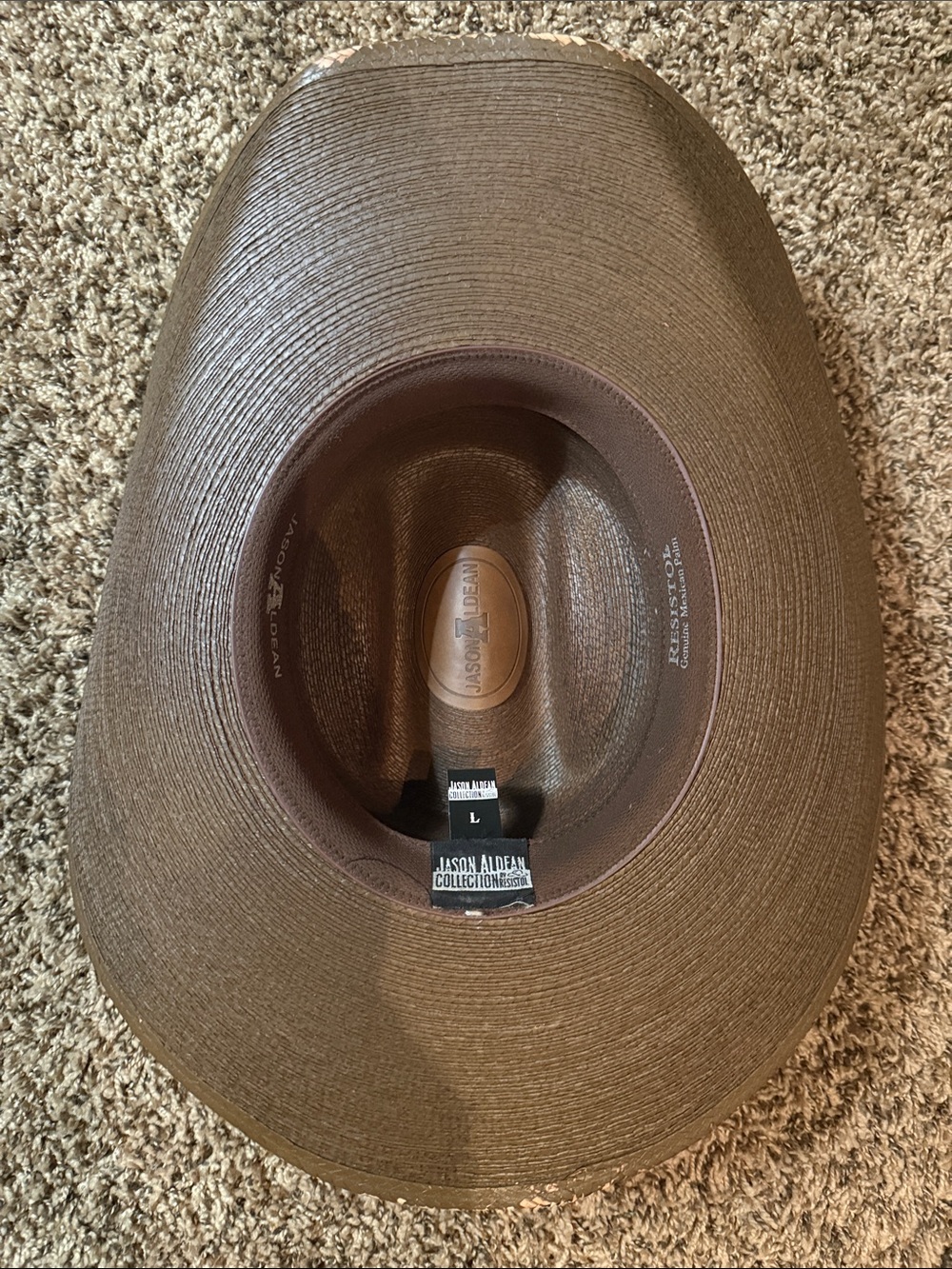 Jason Aldean Collection Brown Straw Cowboy Hat - Men's Large
